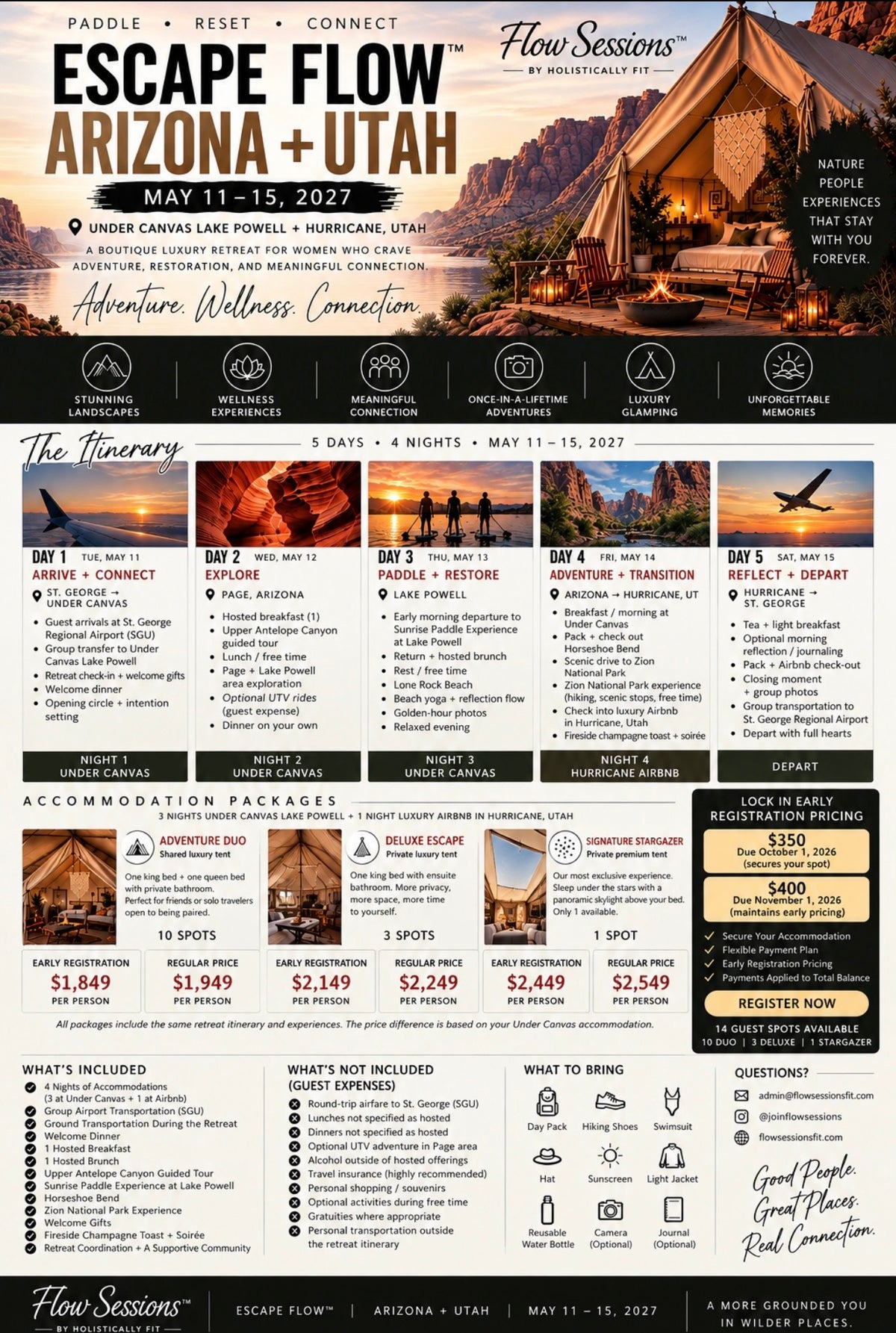 Escape Flow | Arizona + Utah | Page, AZ | May 11–15, 2027